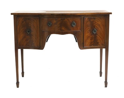 Lot 421 - A George III style bow front mahogany sideboard