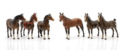 Lot 253 - A group of three Beswick pottery Hackney horses