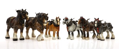 Lot 315 - Three Beswick Shire horses