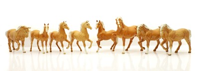 Lot 308 - Eight Beswick Palomino horses