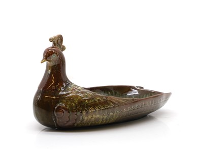 Lot 109 - A Pottery Peacock Dish, by Christopher Dresser for Linthorpe