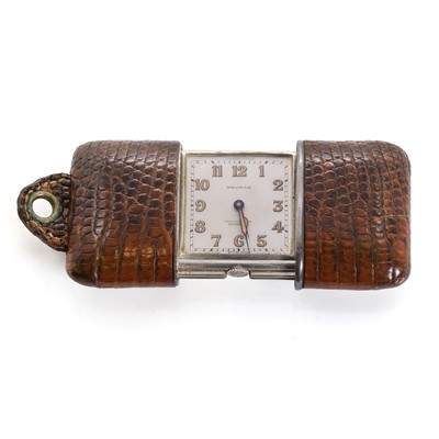 Lot 1453 - A sterling silver Movado Chronometre Ermeto travelling purse watch, c.1920's