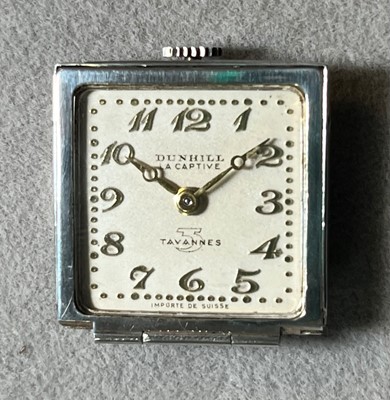 Lot 1452 - A sterling silver cased Dunhill La Captive purse watch