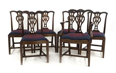 Lot 636 - A set of six mahogany dining chairs