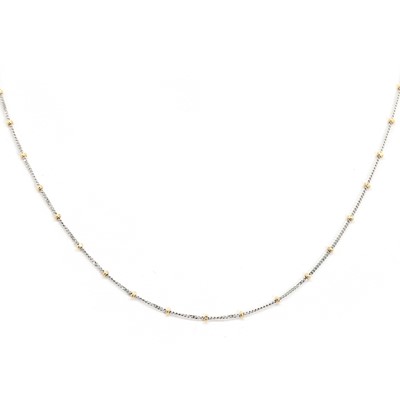 Lot 1125 - An 18ct two colour gold Saturn link chain