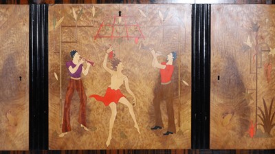 Lot 54 - A Mobili Barraja Art Deco-style Macassar ebony and bird's-eye maple cabinet
