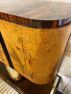 Lot 54 - A Mobili Barraja Art Deco-style Macassar ebony and bird's-eye maple cabinet