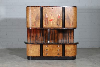 Lot 54 - A Mobili Barraja Art Deco-style Macassar ebony and bird's-eye maple cabinet