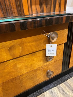 Lot 54 - A Mobili Barraja Art Deco-style Macassar ebony and bird's-eye maple cabinet