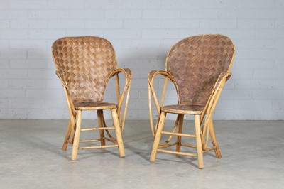 Lot 164 - A pair of Pascal Raffier Vannerie ‘Le Corbusier’ rattan armchairs