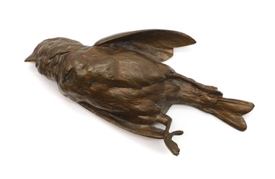 Lot 307 - A bronze of a dead sparrow