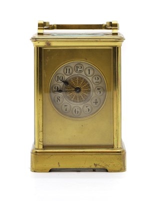 Lot 299 - A brass carriage clock