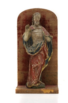 Lot 338 - A carved and painted figure of Christ