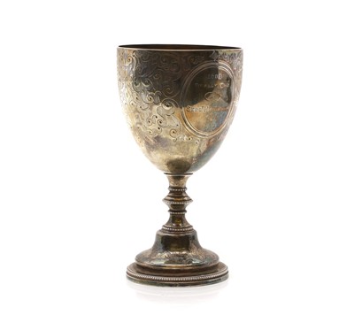 Lot 75 - A silver trophy cup