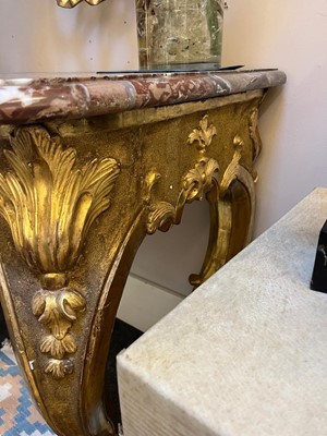 Lot 157 - A Louis XV giltwood console table