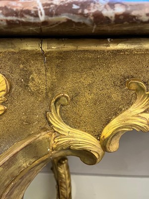 Lot 157 - A Louis XV giltwood console table