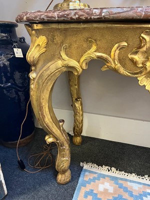 Lot 157 - A Louis XV giltwood console table