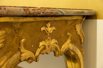 Lot 157 - A Louis XV giltwood console table