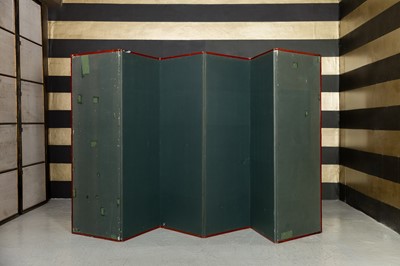 Lot 119 - A six-fold paper screen