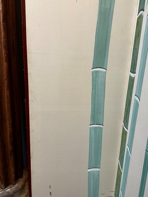 Lot 119 - A six-fold paper screen