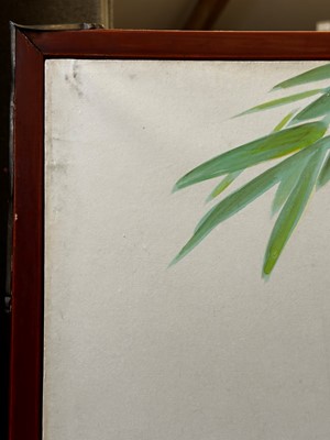 Lot 119 - A six-fold paper screen