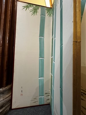 Lot 119 - A six-fold paper screen