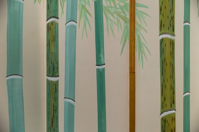 Lot 119 - A six-fold paper screen