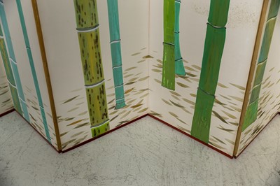 Lot 119 - A six-fold paper screen