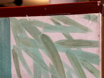 Lot 119 - A six-fold paper screen