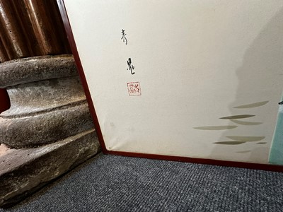 Lot 119 - A six-fold paper screen