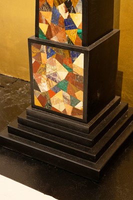 Lot 373 - A monumental pair of grand tour-style black marble obelisks