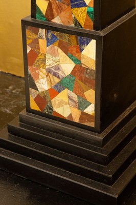 Lot 373 - A monumental pair of grand tour-style black marble obelisks
