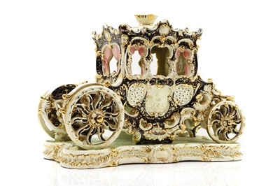 Lot 259 - A Continental porcelain carriage