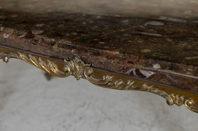 Lot 20 - A fossilised ammonite marble and gilt-brass coffee table