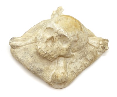 Lot 313 - A plaster Memento Mori skull