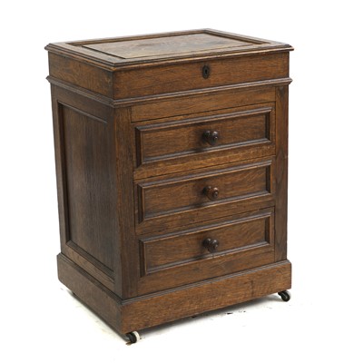 Lot 630A - A Victorian oak bedside chest