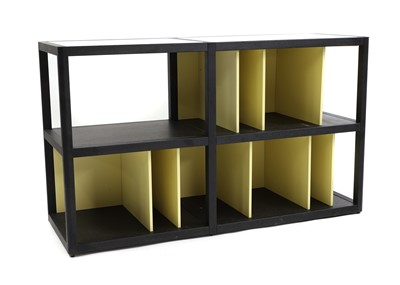 Lot 447 - A Treku black oak shelving unit