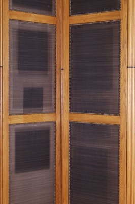 Lot 287 - A large oak five-leaf folding screen