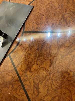 Lot 286 - A large ash and ebony-inlaid centre table by Chester Jones