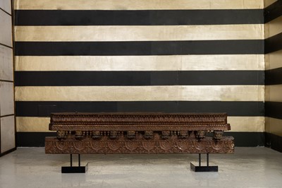 Lot 105 - A carved teak table cornice