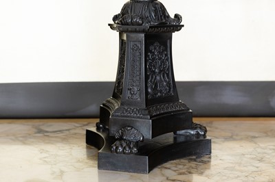 Lot 18 - A large Empire-style pricket candlestick