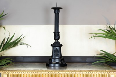 Lot 18 - A large Empire-style pricket candlestick