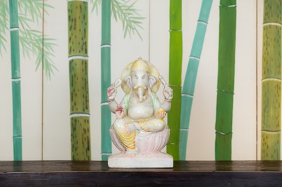 Lot 126 - A polychrome-painted marble figure of Ganesha