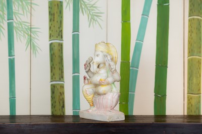 Lot 126 - A polychrome-painted marble figure of Ganesha