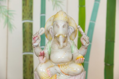 Lot 126 - A polychrome-painted marble figure of Ganesha