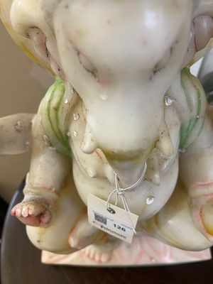 Lot 126 - A polychrome-painted marble figure of Ganesha