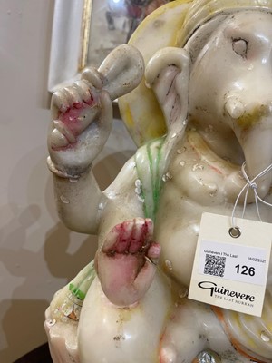 Lot 126 - A polychrome-painted marble figure of Ganesha