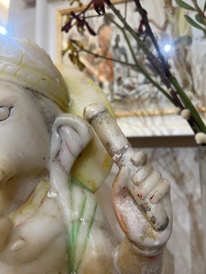 Lot 126 - A polychrome-painted marble figure of Ganesha