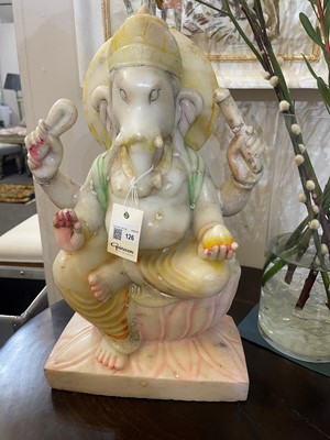 Lot 126 - A polychrome-painted marble figure of Ganesha