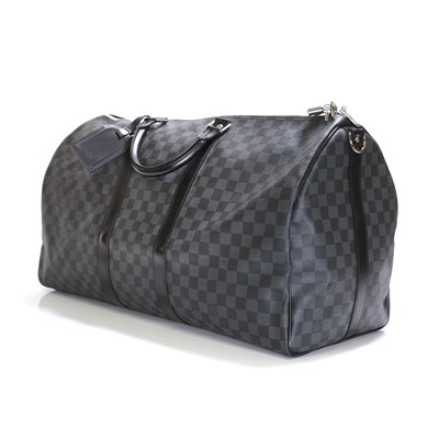 Lot 1555 - A Louis Vuitton damier graphite canvas 'Keepall Bandouliere 55' holdall